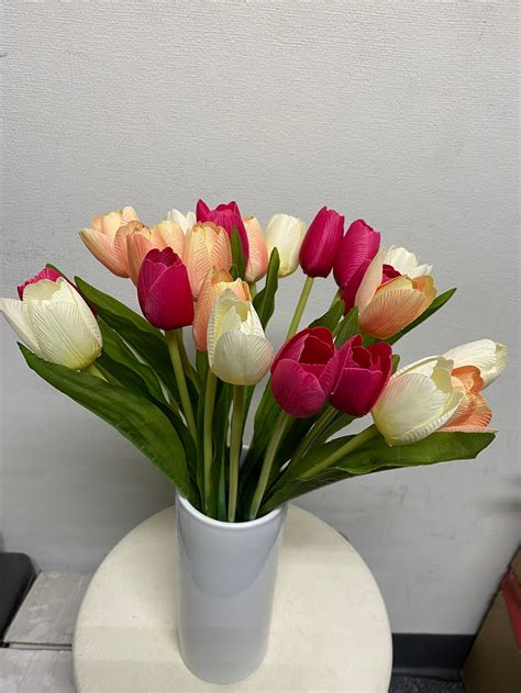 Set Of 12 Or 24 Stems Artificial Tulip Stems 18 Real Etsy