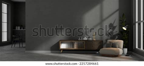 Modern Dark Living Room Interior Design Stock Illustration 2257284661 ...