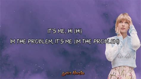 TAYLOR SWIFT // ANTI-HERO LYRICS ( its me, hi im the problem, it's me ...