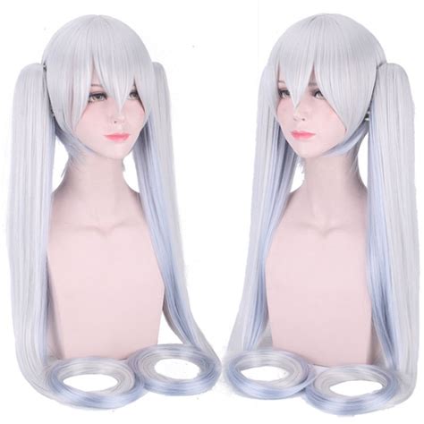 Vocaloid 2018 Hatsune Miku Snow Miku 120cm Mix White Cosplay Wig