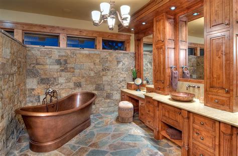 20 Rustic Bathroom Designs With Copper Bathtub