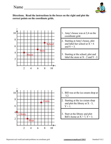 Coordinate Plane Word Problems Workbook 5g2 Teaching Resources