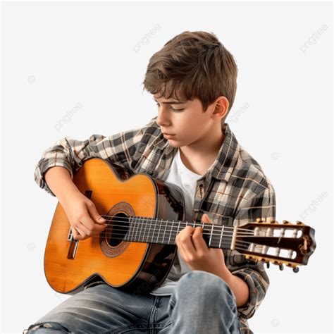 Joven Guitarrista Tocando PNG dibujos Dibujos Animados Diseño Plano