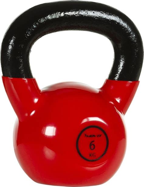 Kettlebell Kettlebells Gewichten Kettlebell 6 Kg Rood Zwart Bol