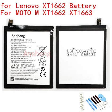 Ansheng Original Bl265 3000mah Battery For Lenovo Xt1662 For Motorola