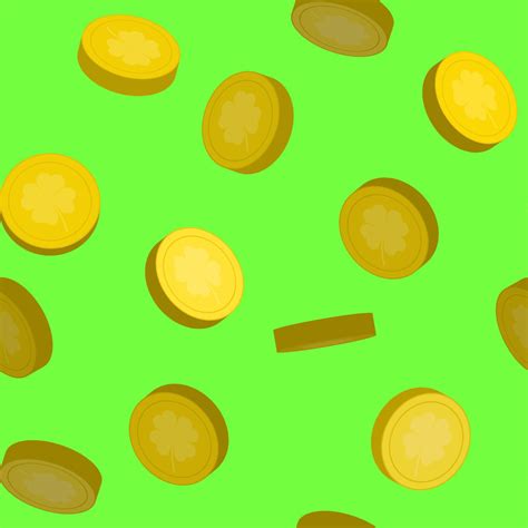 Seamless Coins Pattern Many Flying Gold Coins Pattern For St Patrick