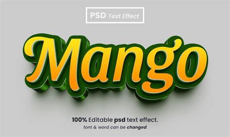 Premium Psd Mango D Editable Premium Psd Text Effect