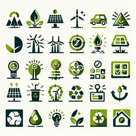 Premium Vector | Set of sustainability vector icons in flat style green