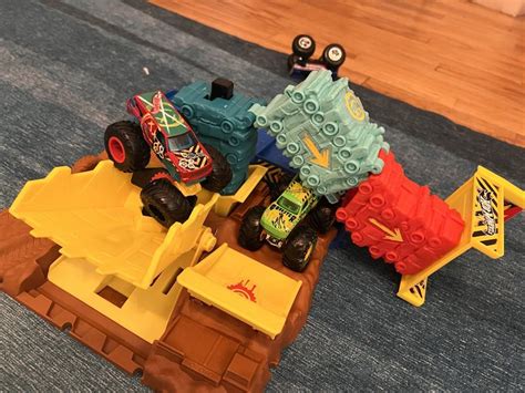 Hot Wheels Monster Trucks Arena Smashers Demo Derby Car Jump Challenge Macy S
