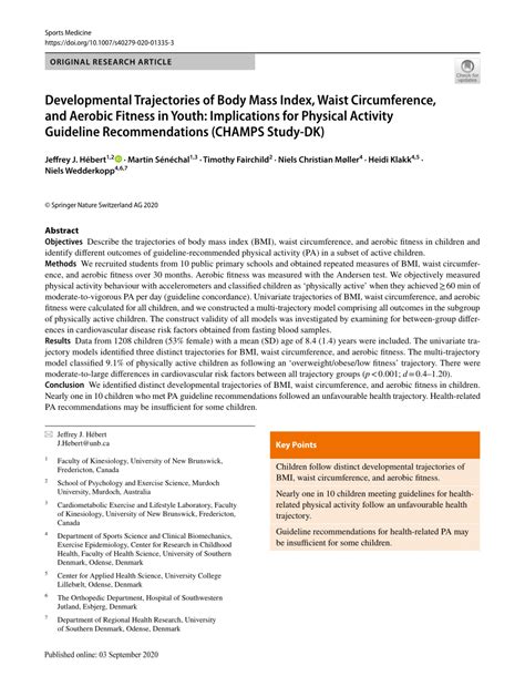 Pdf Developmental Trajectories Of Body Mass Index Waist