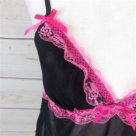 La SENZA Intimates Sleepwear La Senza Black Pink Babydoll Lingerie Sz M Poshmark