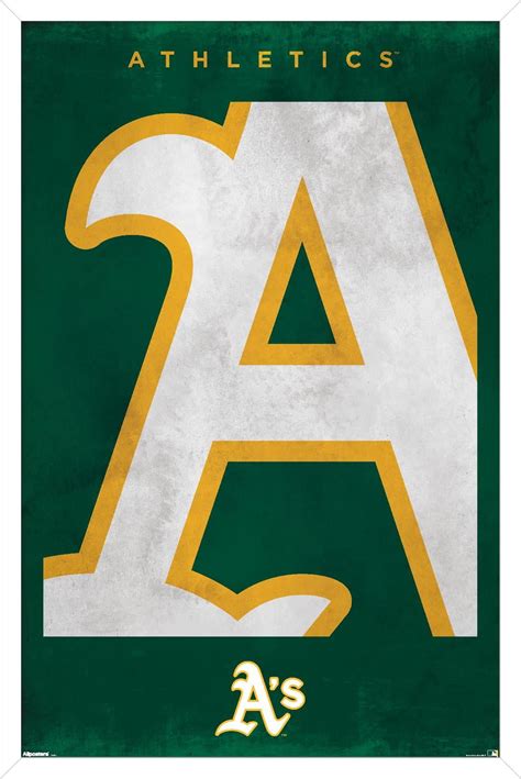 Mlb Oakland Athletics Logo 25 Wall Poster 14725 X 22375 Framed