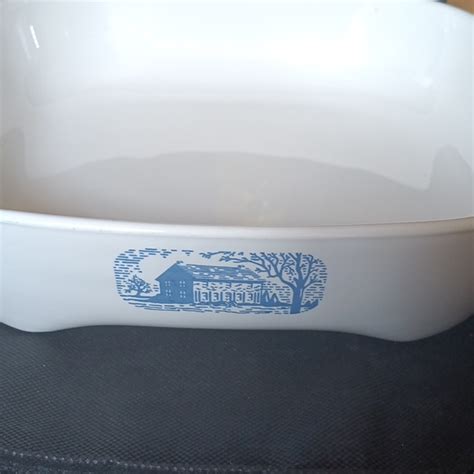 Corningware Kitchen Corning Browning Skillet White Blue Colonial