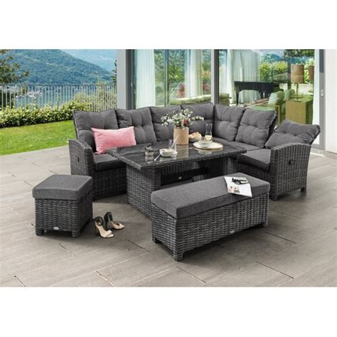 Garten Living Sitzer Lounge Set Wimbush Aus Rattan Mit Polster