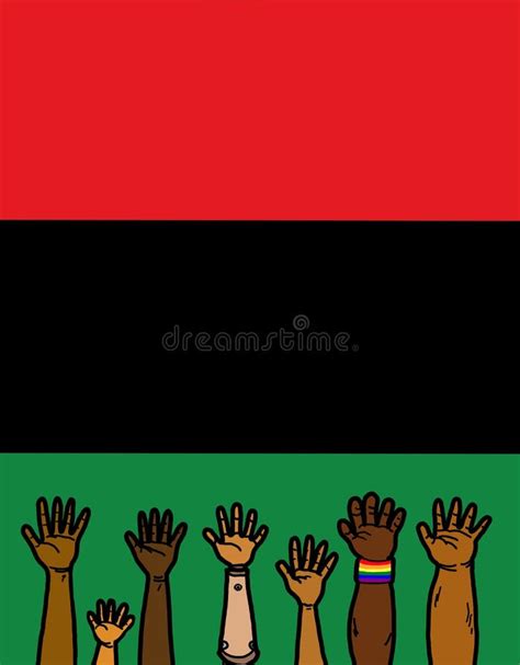 Pan African Flag Juneteenth Black Freedom Liberation Stock Illustration