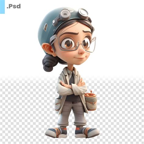 Render 3d de un niño pequeño con casco y plantilla psd de casco de