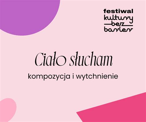 Cia O S Ucham Kompozycja I Wytchnienie Teatr Ochoty