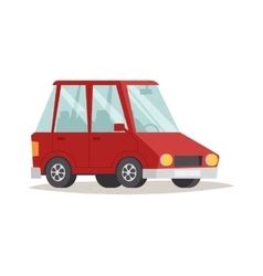 Red cartoon car front view design flat Royalty Free Vector