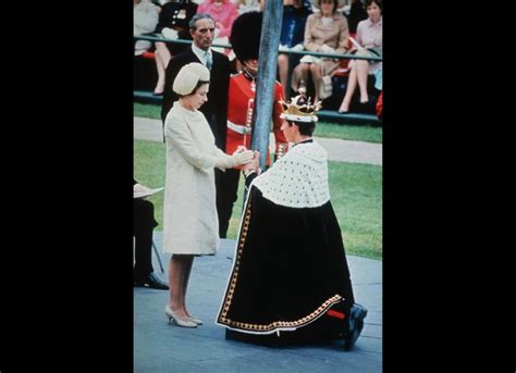 July 1969 Being Crowned By Queen Elizabeth Ii At His Investiture