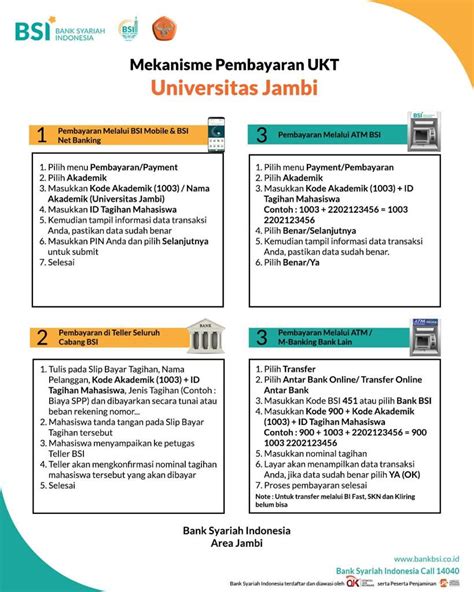 Tata Cara Pembayaran Uang Kuliah Tunggal Ukt Universitas Jambi Via