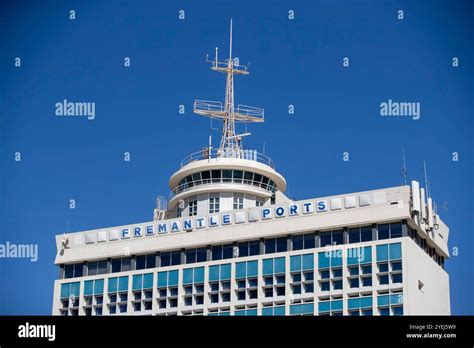fremantle ports building   bright blue sky  building