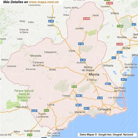 Mapa De Murcia Y De Todala Provincia Y Comunidad Aut Noma Mapa De