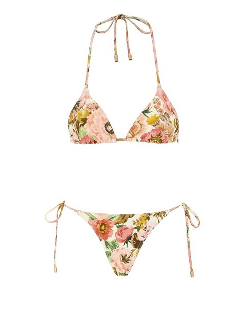 Golden Mini Tri Bikini Pink Rose Online Zimmermann