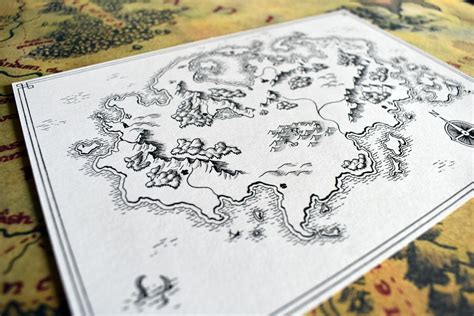 Custom Hand Drawn Fantasy Map A3 A4 A5 For Ts Aspiring Writers D