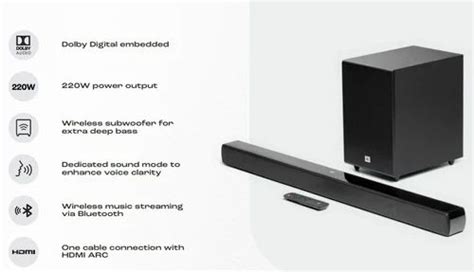 100 W Black JBL SB 170 soundbar, Channel: 2.1 at Rs 16380 in Bengaluru ...