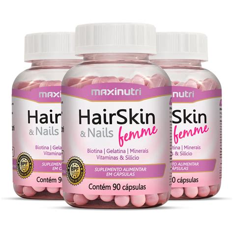 Kit Hairskin Nails Femme Maxinutri C Psulas Edin