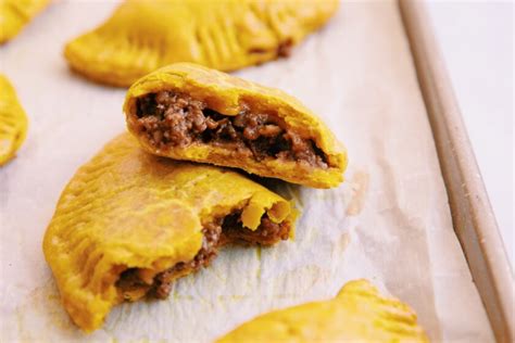 vegan beef and cheese Jamaican patties - hot for food