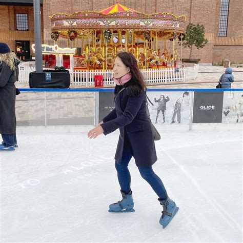 Doing a few jumps, spins, and turns at GLIDE Ice Rink Battersea ...