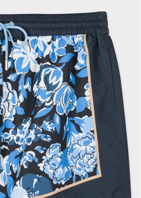 Men's Blue 'Floral' Swim Shorts