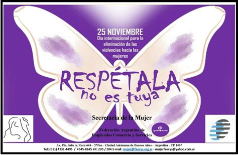 25 de Noviembre Afiche día Internacional para la eliminación de las