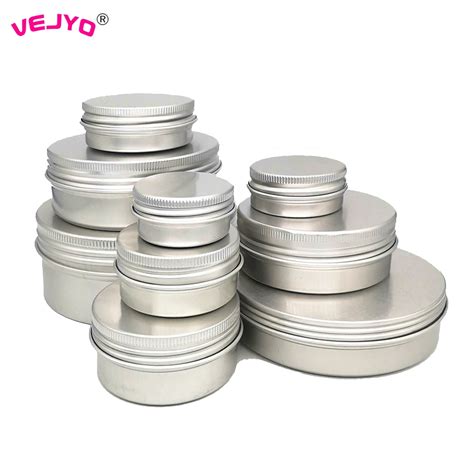 50pcs Cosmetics Container Aluminum Candle Jar Empty Tin Metal Silver