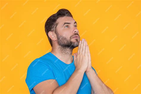 Premium Photo Male Prayer Man Praying Isolated Portrait Of Male Pray Guy With Praying Hands