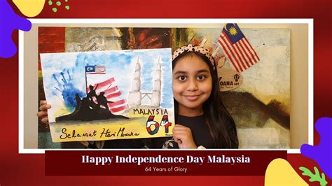 Merdeka Poster Drawing Creative Art Malaysia Independence Day