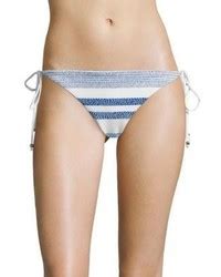 White Horizontal Striped Bikini Pants For Women Lookastic