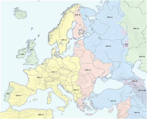 Maps Map Of Europe Time Zones