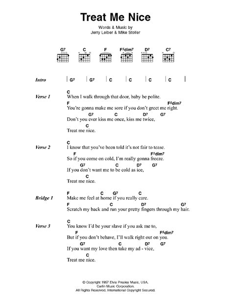 Treat Me Nice by Elvis Presley - Guitar Chords/Lyrics - Guitar Instructor