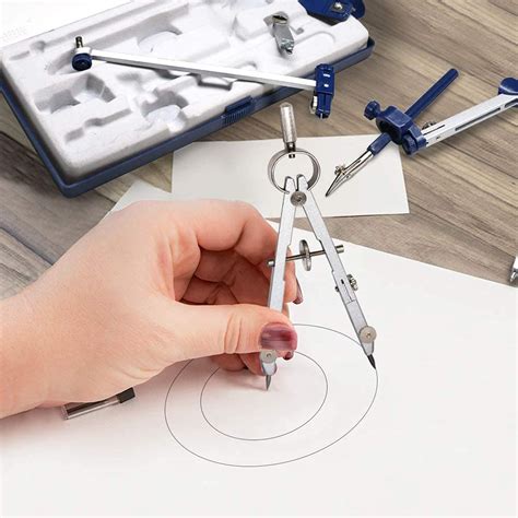 Compass For Geometry Large Professional Drawing Compass Metal Drafting Compass Kit With