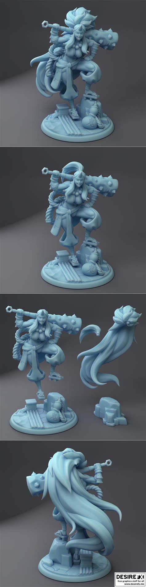 Desire Fx 3d Models Twin Goddess Miniatures Oni Barbarian And Pinup