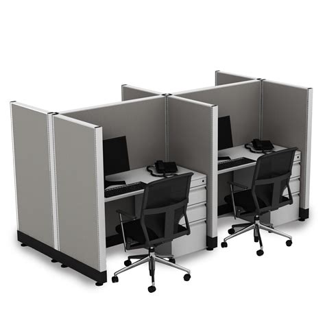 Office Hoteling 53 High Unpowered - Office Cubicle Desk 53H 4pack ...