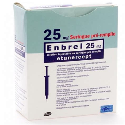 Enbrel 25 Mg Etanercept 4 Prefilled Syringes