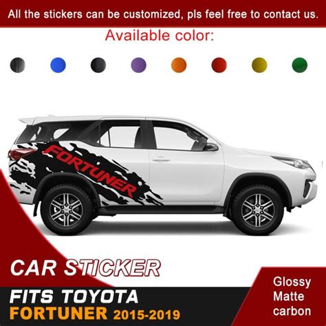 For Toyota Fortuner 2015 2016 2017 2018 2019 Car Stickers Side Body Mud