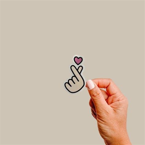 Bts Finger Heart Sticker Laptop Sticker Vinyl Sticker Etsy