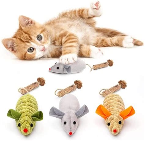 Amazon Potaroma Cat Toys 3Pcs Squeak Mice Interactive Catnip