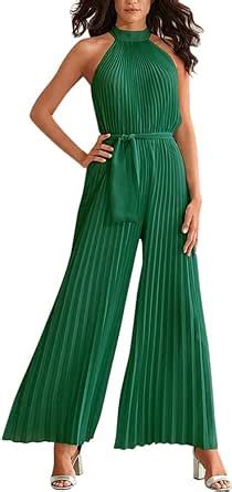 Omewee Jumpsuits F R Damen Sommer Rmellos Neckholder Elegant Overall