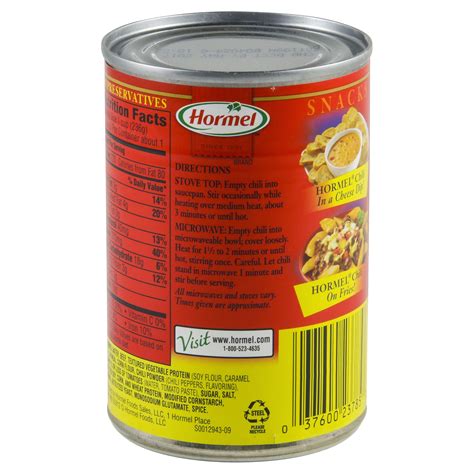 Hormel Turkey Chili No Beans Nutrition Facts Blog Dandk