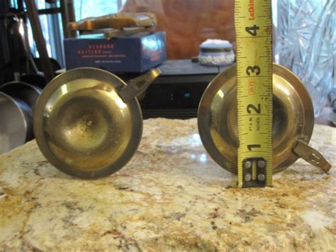 Pair Solid Brass Ship Gimbal Type Candle Holders Nautical Candlesticks